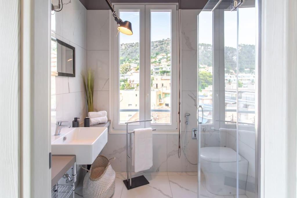 #24 Marie-Claire Suite Sea View/Balcony/Ac/5Min Port วีลล์ฟรองซ์-ซูร์-แมร์ ภายนอก รูปภาพ
